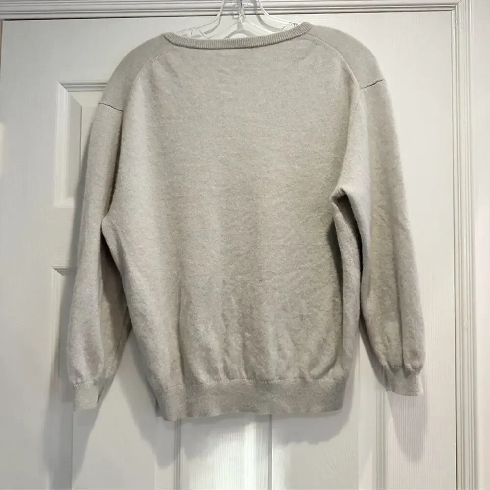 J Crew 100% Cashmere Relaxed V Neck Sweater BA394 Knit Fall 2023